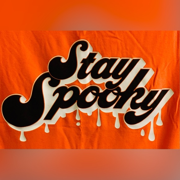 Time and Tru Maternity Graphic Tee Orange Size Large (12-14) Halloween Spooky - Picture 7 of 10